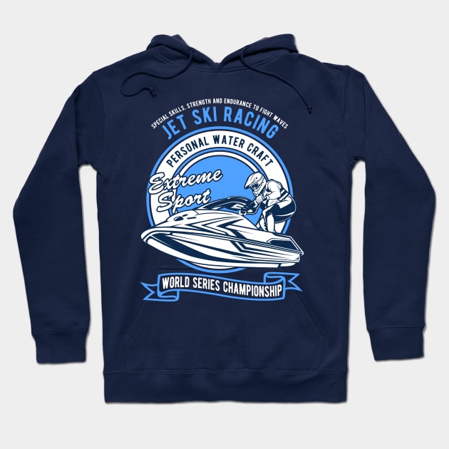 Vector illustration of jet ski. Hoodie by beanbeardy